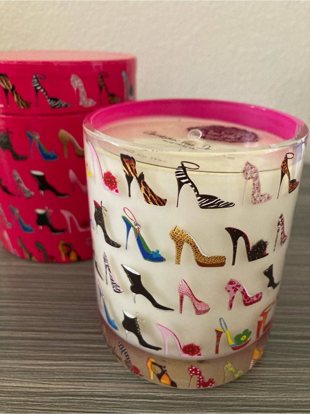 Christopher Vine Design luxury scented candle in High Heel Pink “All the Rage”